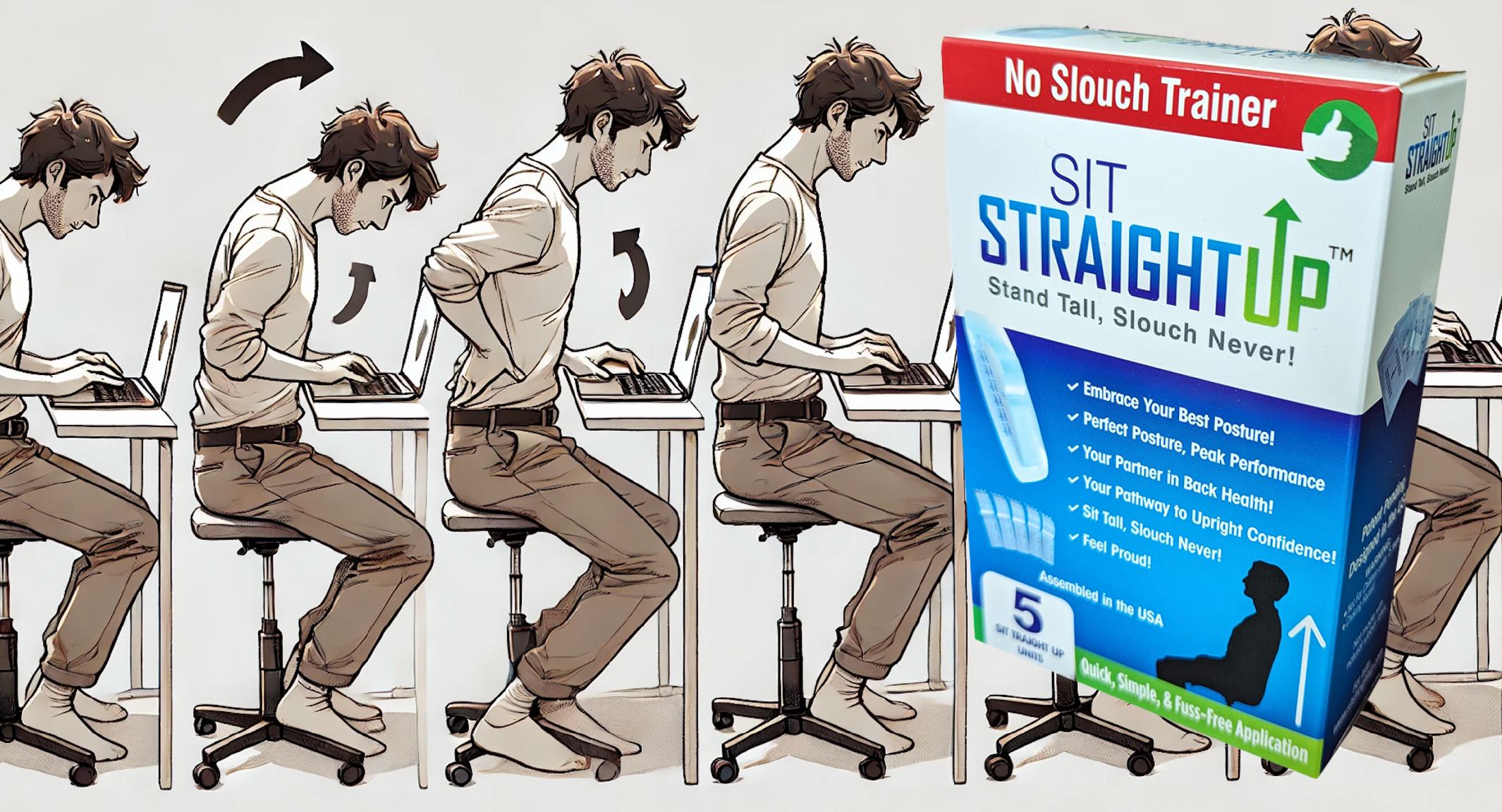 Sit Up Straight Posture corrector and training device